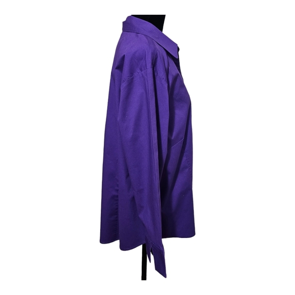 RIDERS BY LEE Women's Easy Care Woven  Button-down Shirt Purple  XXL - Picture 2 of 6